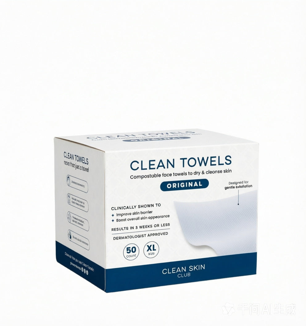 Portable 50-Pack Disposable Soft Cotton Facial Cleansing Wipes