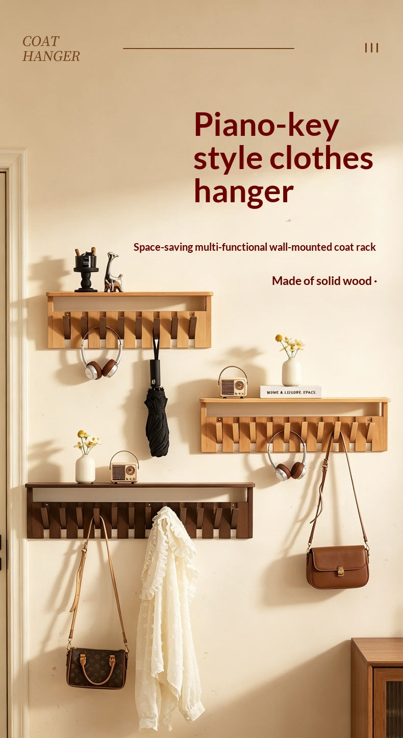 Portable Folding Travel Shoe Rack – Solid Wood Coat Rack with Piano Keys