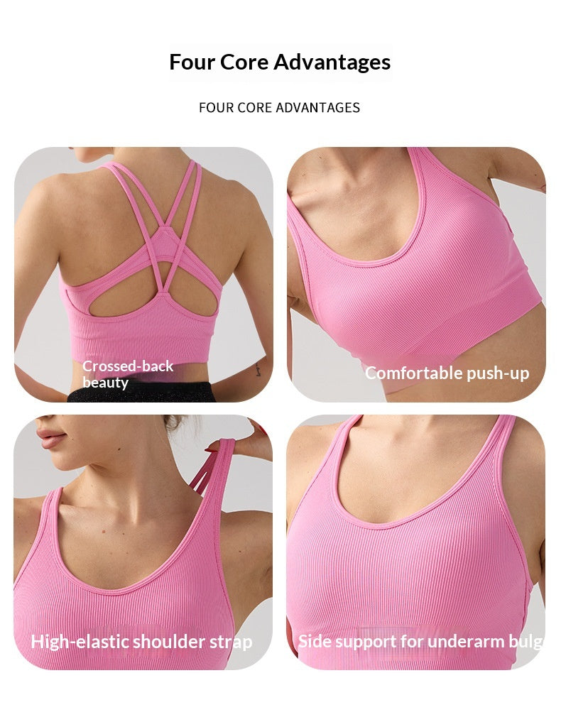 Women's Double-Strap Slimming Tank Top – Anti‑Sag Fitness Wear