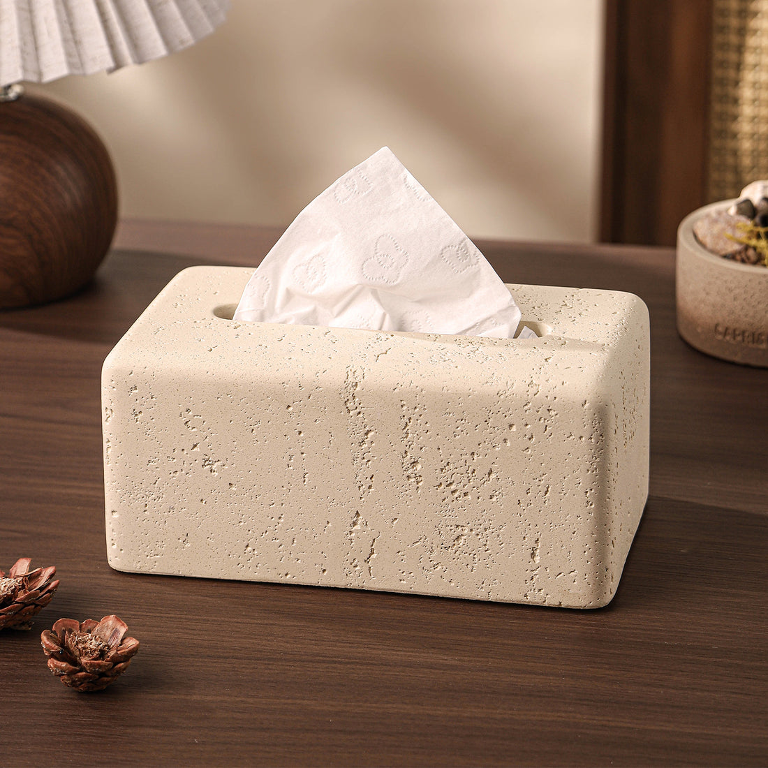 Elegant Limestone Tissue Box – Light Luxury for Living Rooms
