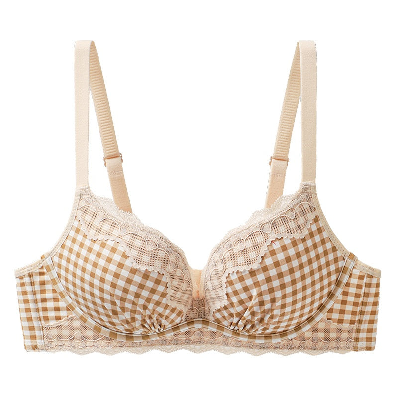 Leopard Print Deep V‑Neck Bra – Peach Cups