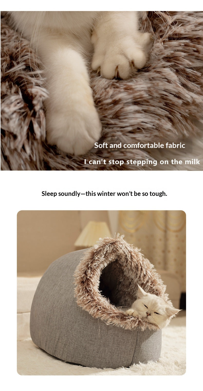 Cozy Compact Folding Picnic Blanket – Warm Cat Bed & House