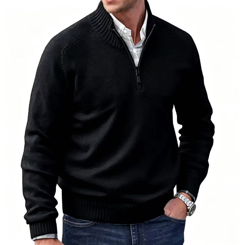 Multi‑Colored Warm Stand‑Up Collar Sweater – Perfect for Fall & Winter