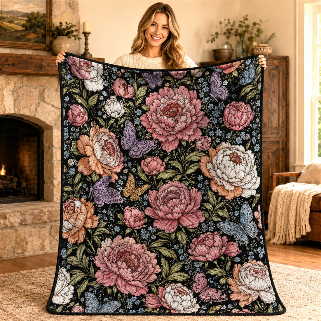 Cozy Family Picnic Blanket – Hand‑Painted, Portable & Foldable