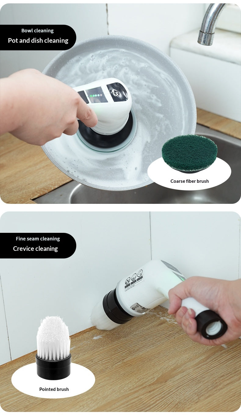 Compact Reusable Silicone Dish Brush – 7‑in‑1 Cordless Cleaning Power