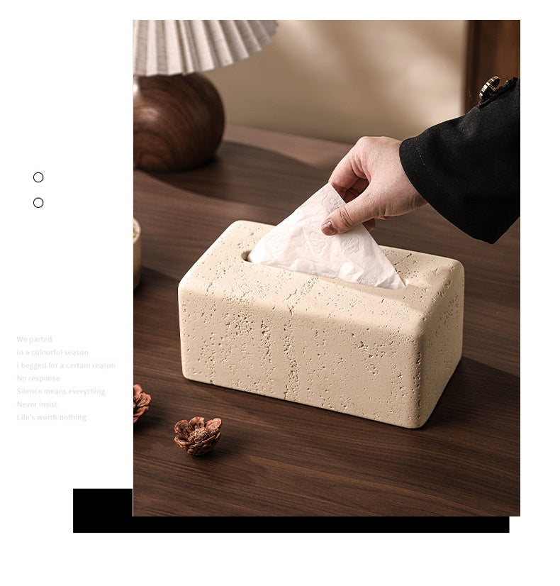 Elegant Limestone Tissue Box – Light Luxury for Living Rooms