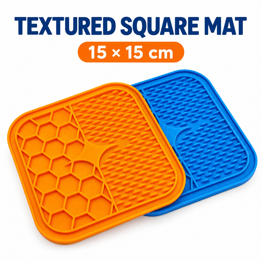 Dual Texture Pet Lick Mat For Dogs And Cats, Square Feeding Pad With S