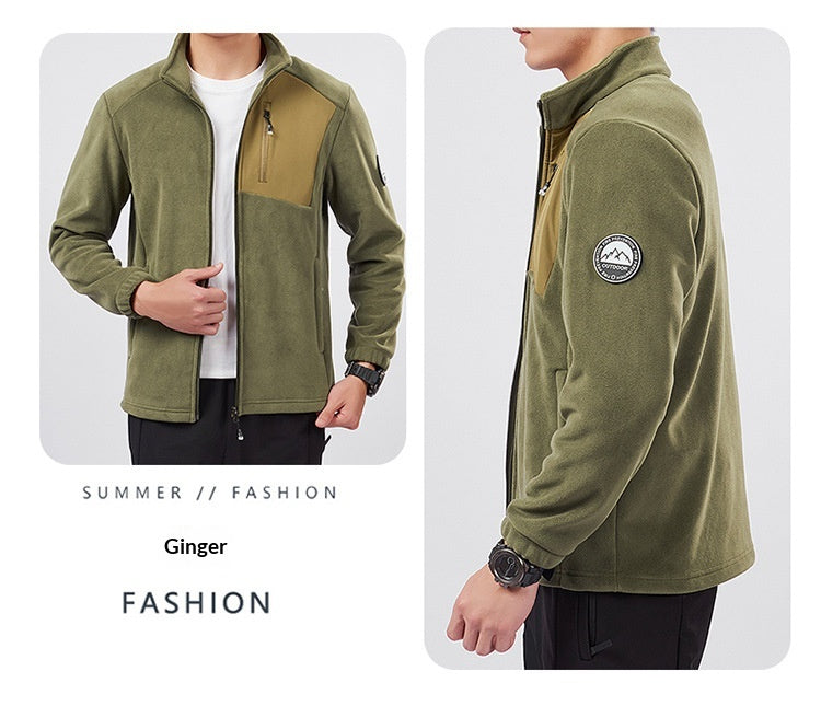 Couple’s Fleece Jacket With Stand‑Up Collar