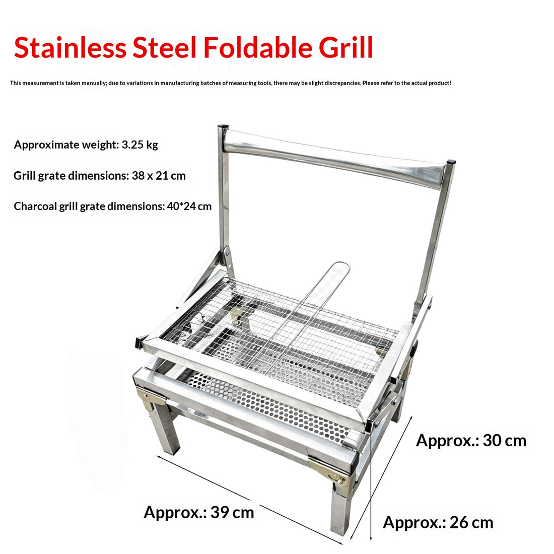 Portable Stainless Steel Folding BBQ Grill – Compact Picnic Table