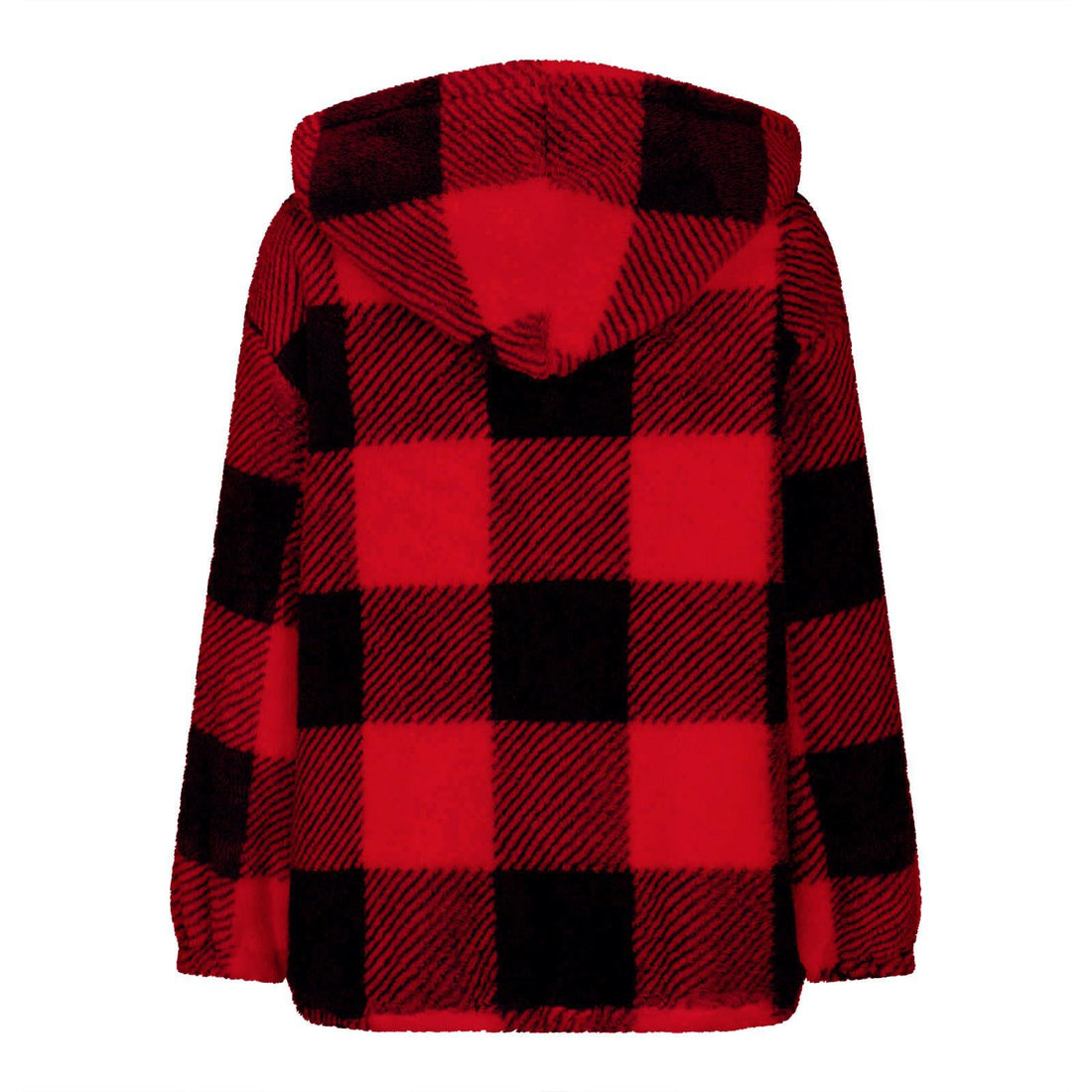 Elegant Plaid Long‑Sleeve Hooded Jacket – Cozy & Versatile