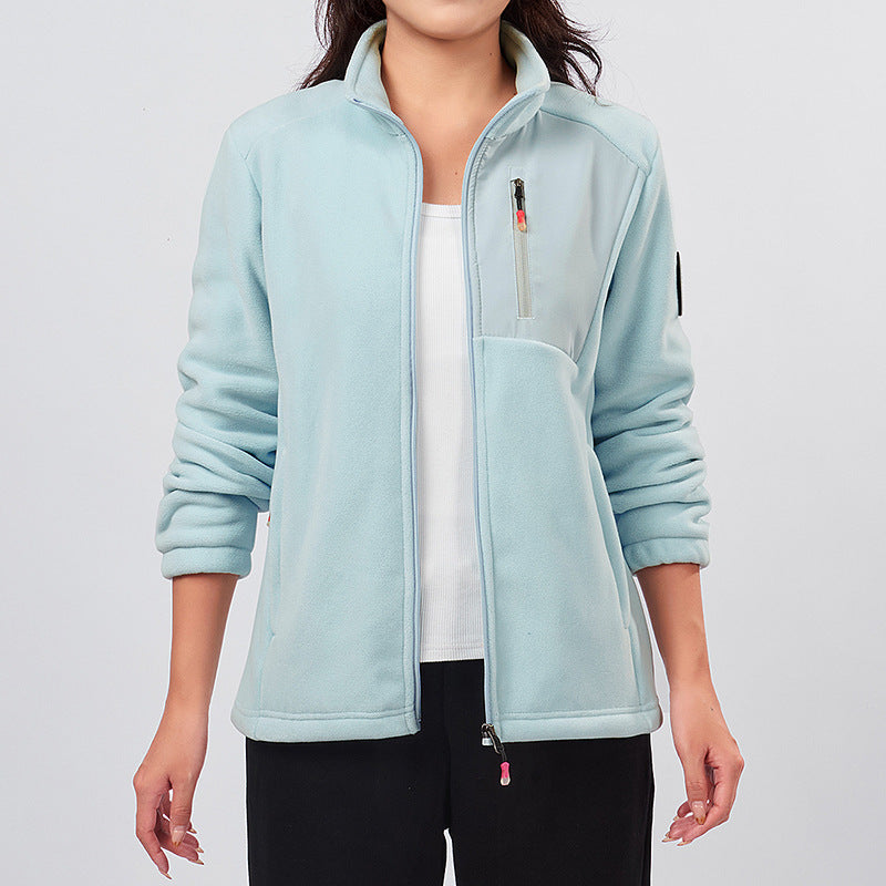 Couple’s Fleece Jacket With Stand‑Up Collar