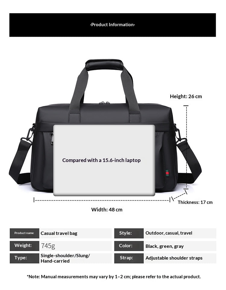 Large Capacity Hand‑Carry Luggage with Dry‑Wet Separation