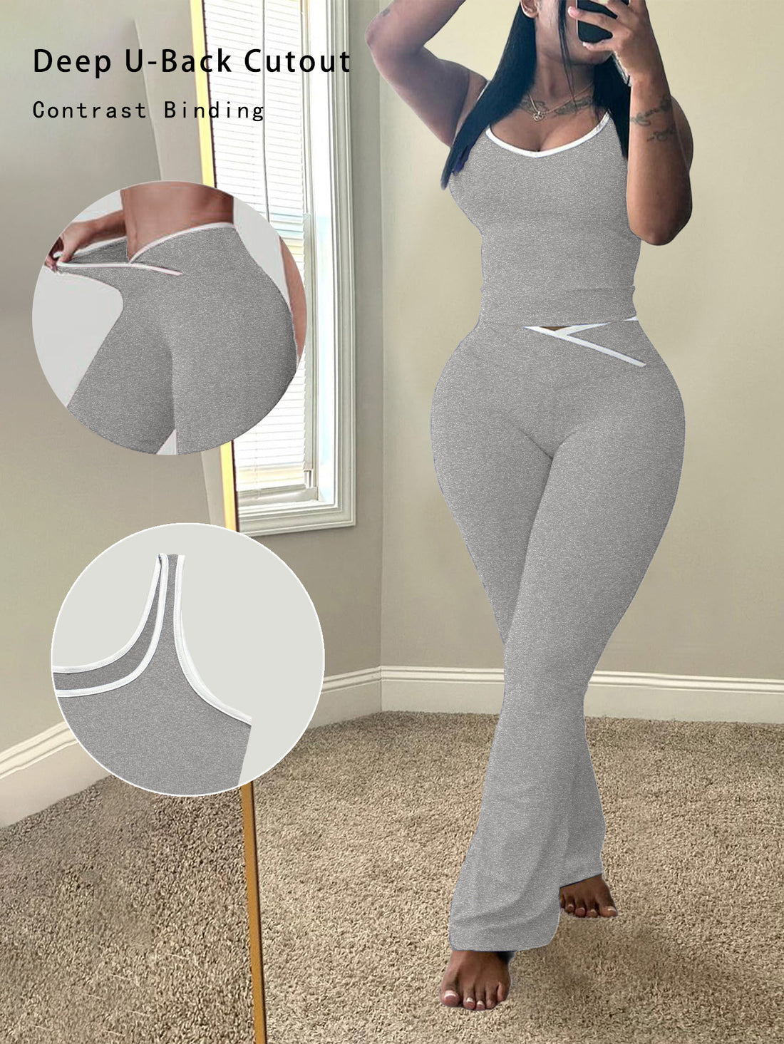 Elegant Women’s Crew‑Neck Vest & Pants Set – Soft, Stylish, Versatile