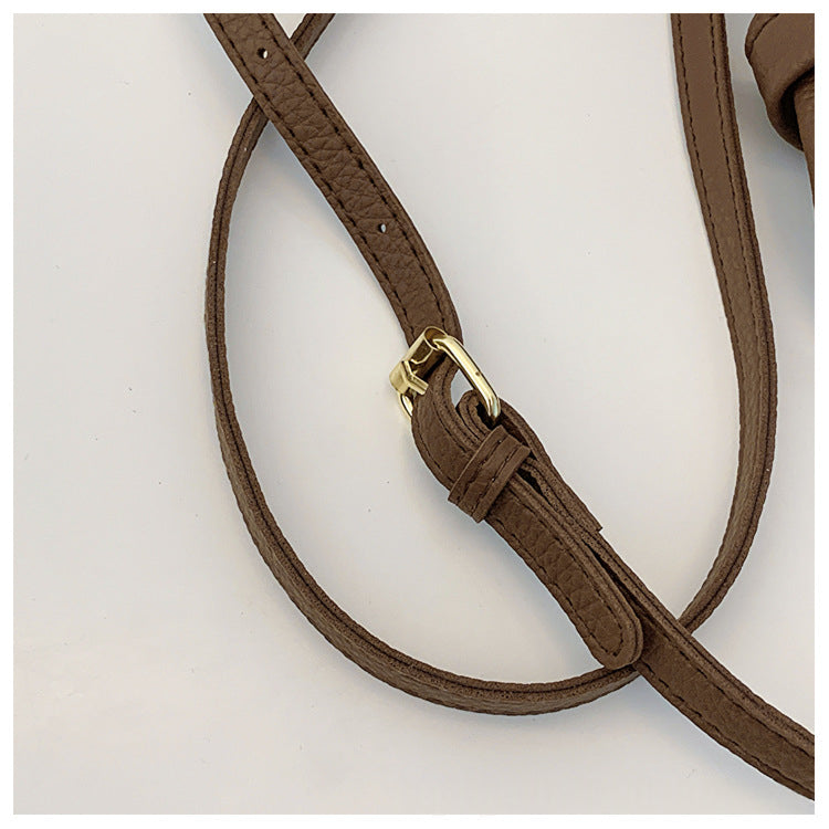 Retro Shoulder Messenger Bag – Textured Bucket Design