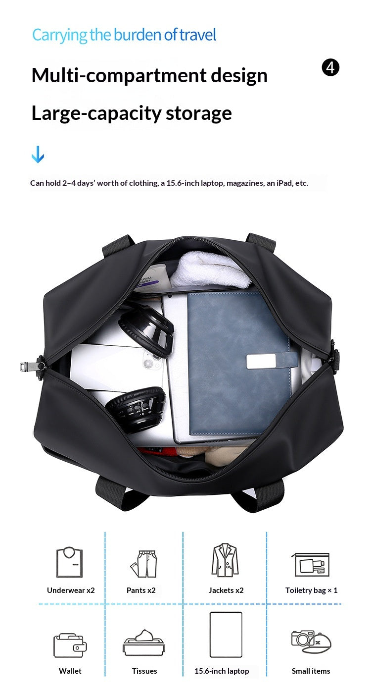 Large Capacity Hand‑Carry Luggage with Dry‑Wet Separation