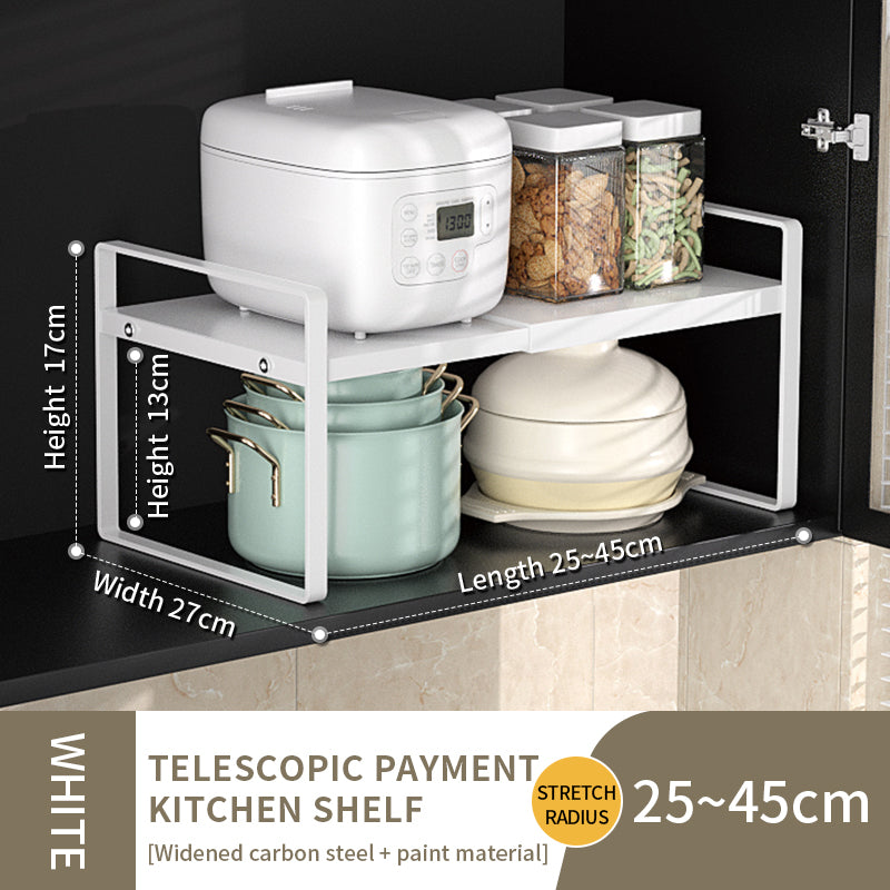 Stackable Metal Spice Rack with Adjustable Countertop Shelf