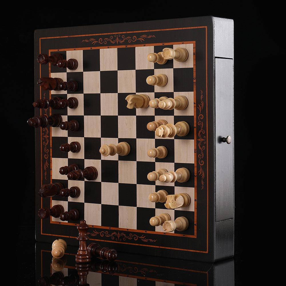 Portable Wooden Chess Set – Bamboo Cutting Board Game