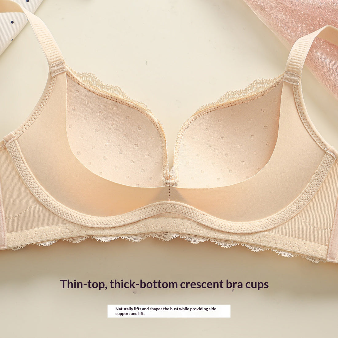 Leopard Print Deep V‑Neck Bra – Peach Cups