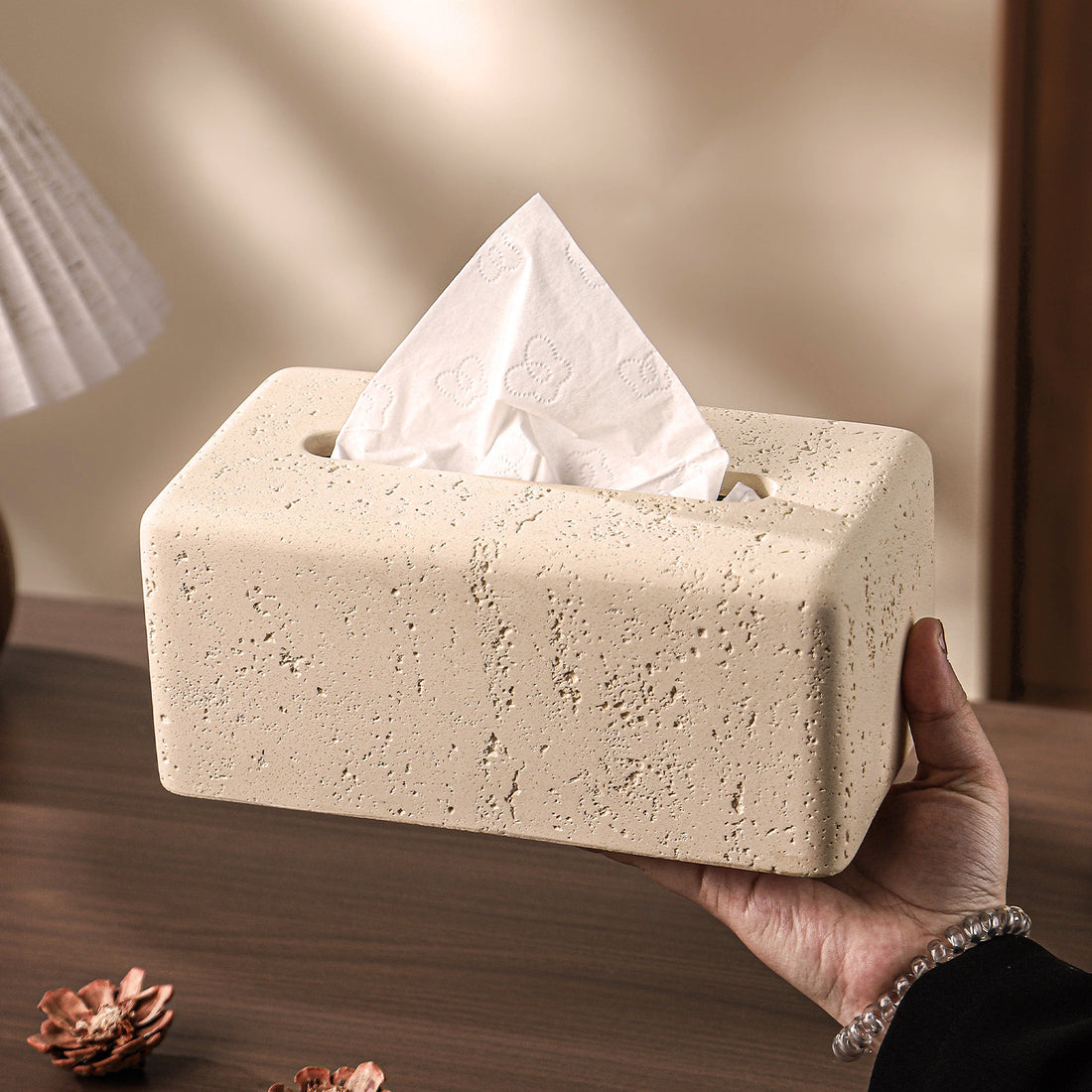 Elegant Limestone Tissue Box – Light Luxury for Living Rooms