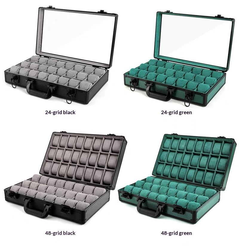 Aluminum Alloy Watch & Jewelry Storage Box – Portable Folding Travel Lunch Box