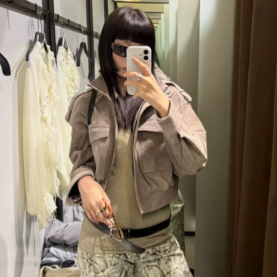 New Womens Casual Jacket with Stand‑up Collar – Wireless Charging Stand