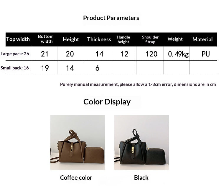 Retro Shoulder Messenger Bag – Textured Bucket Design
