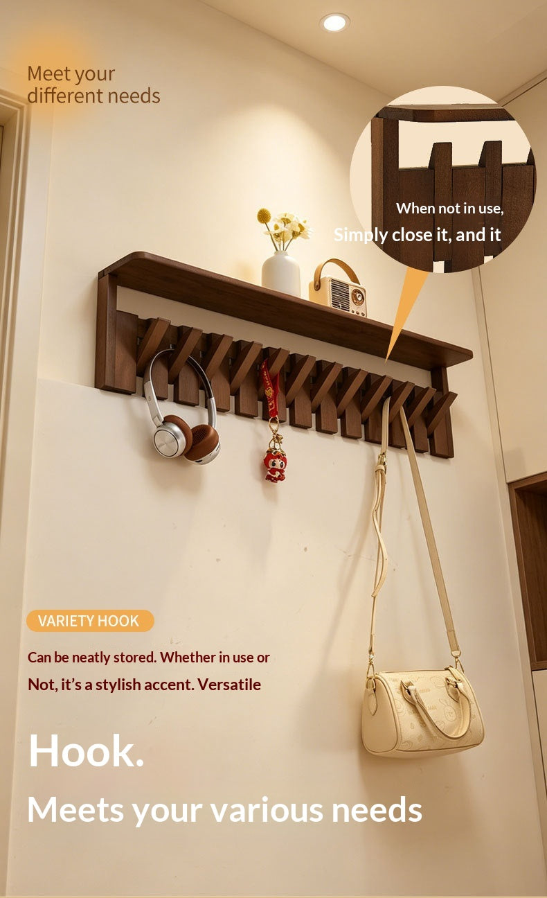 Portable Folding Travel Shoe Rack – Solid Wood Coat Rack with Piano Keys