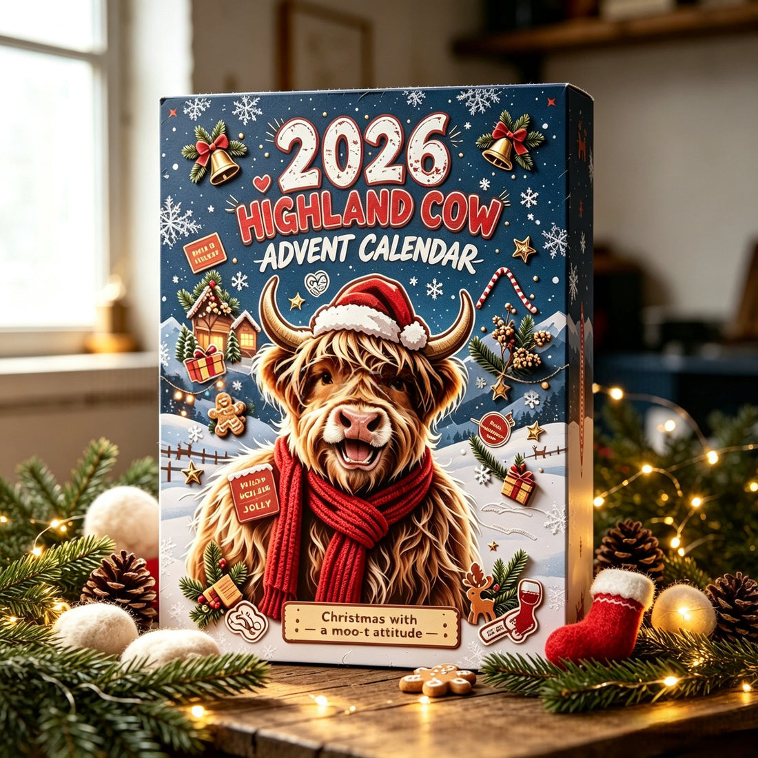 Advent Calendar for Your Desk: Highland Cow PVC
