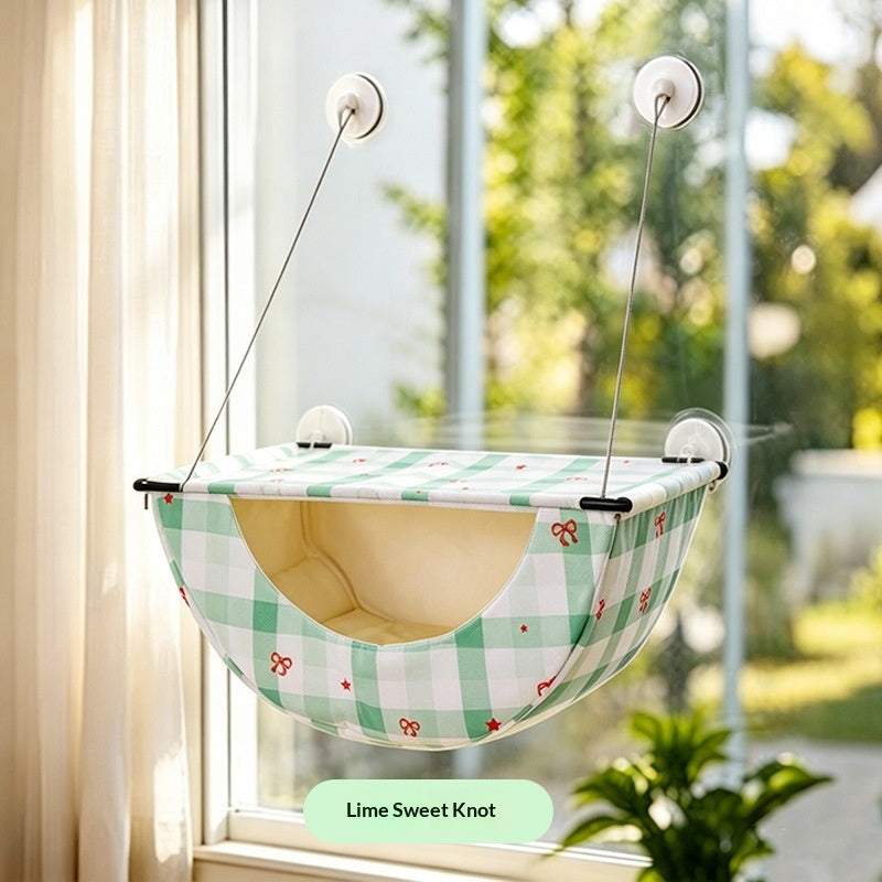 Compact Folding Cat Hammock Window Bed – Suction‑Cup Strong