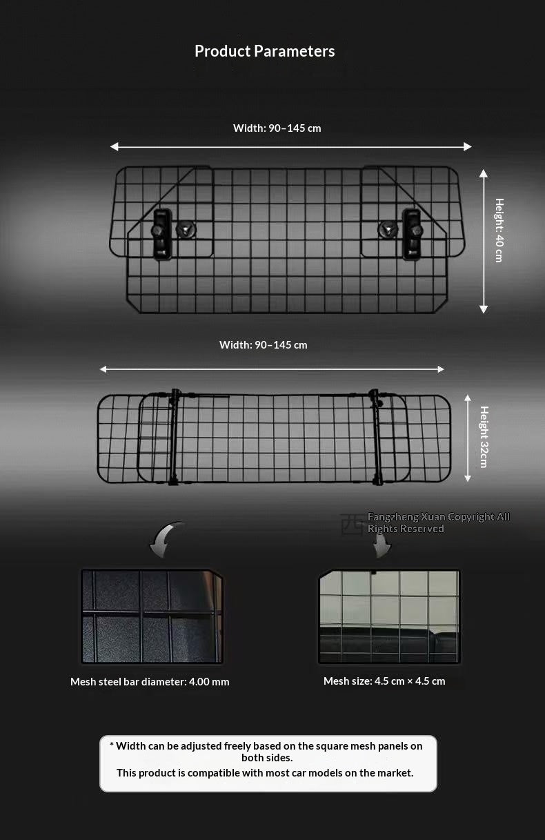 Compact Folding Pet Seat Barrier for Car Trunk & Seats