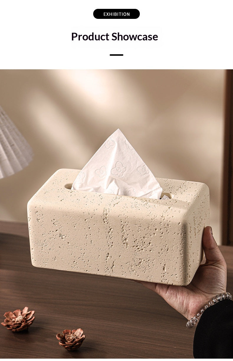 Elegant Limestone Tissue Box – Light Luxury for Living Rooms