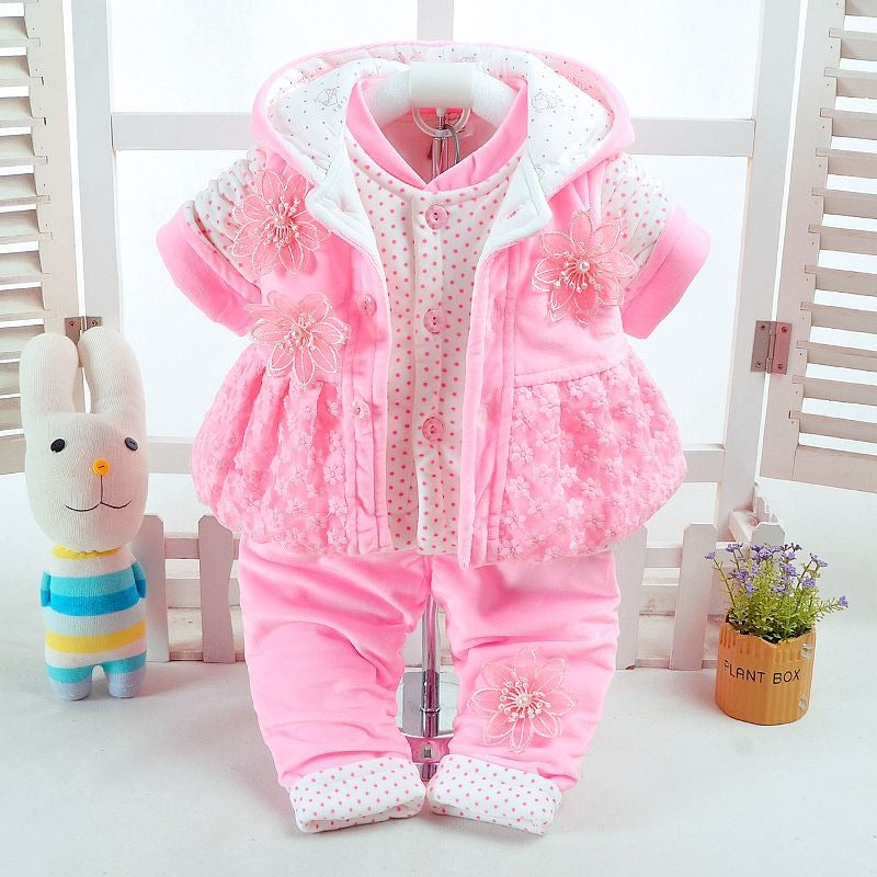 Infant And Toddler Cotton Clothing Three-piece Set