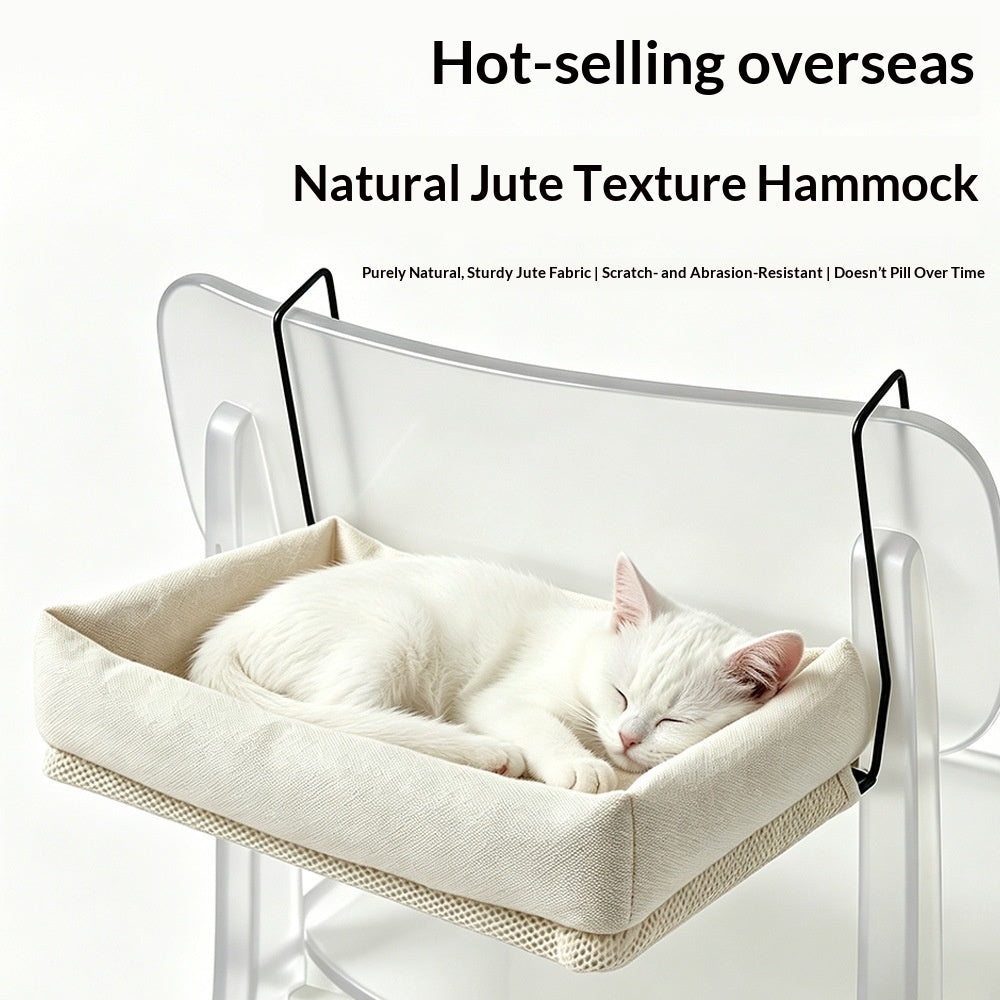 Portable Hemp Pet Hammock for Cats – Lightweight Outdoor Rest