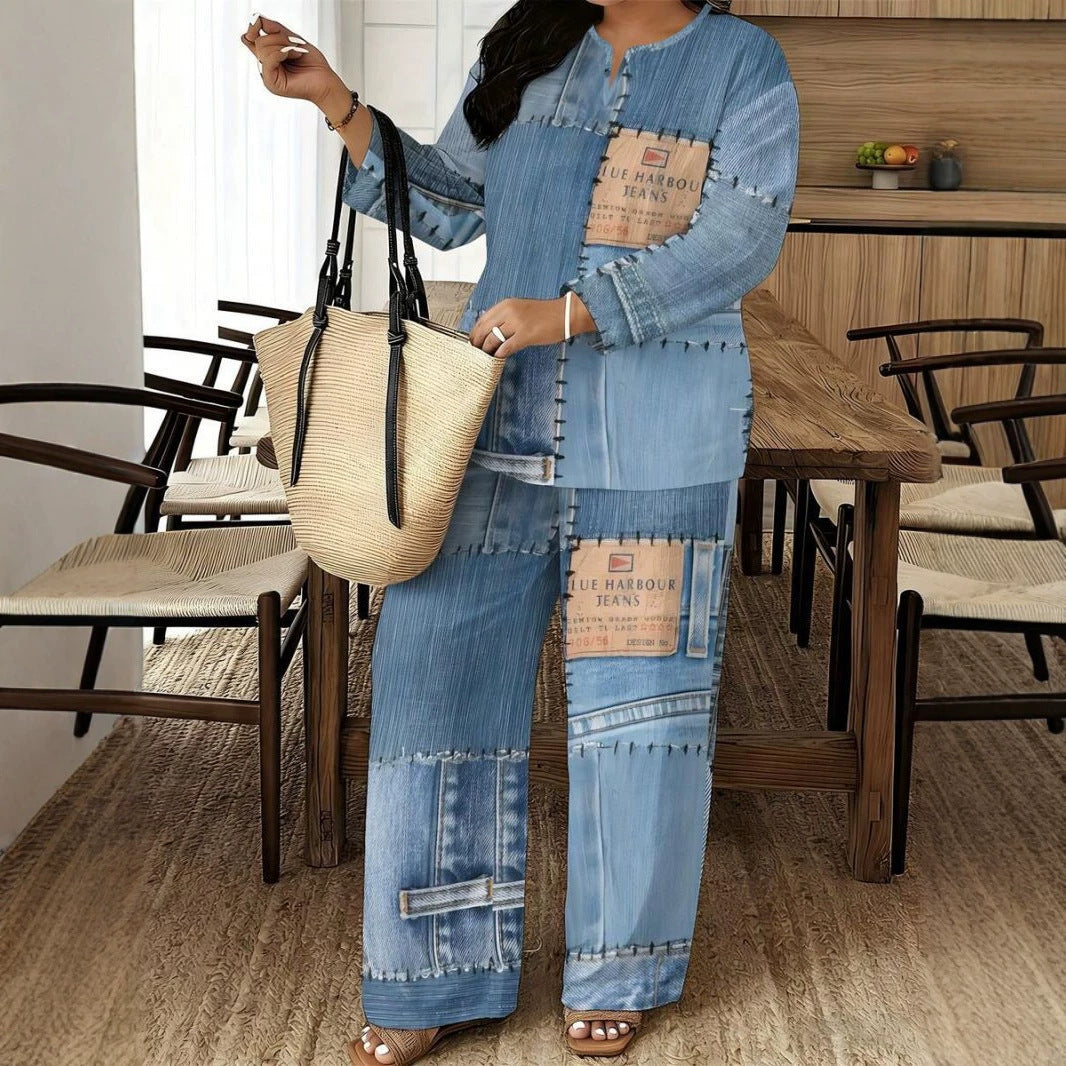 Women's Long-sleeve And Long-pants Two-piece Set