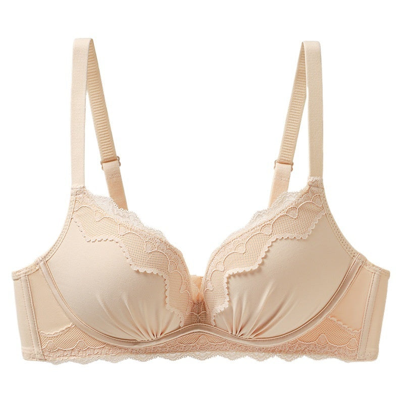 Leopard Print Deep V‑Neck Bra – Peach Cups