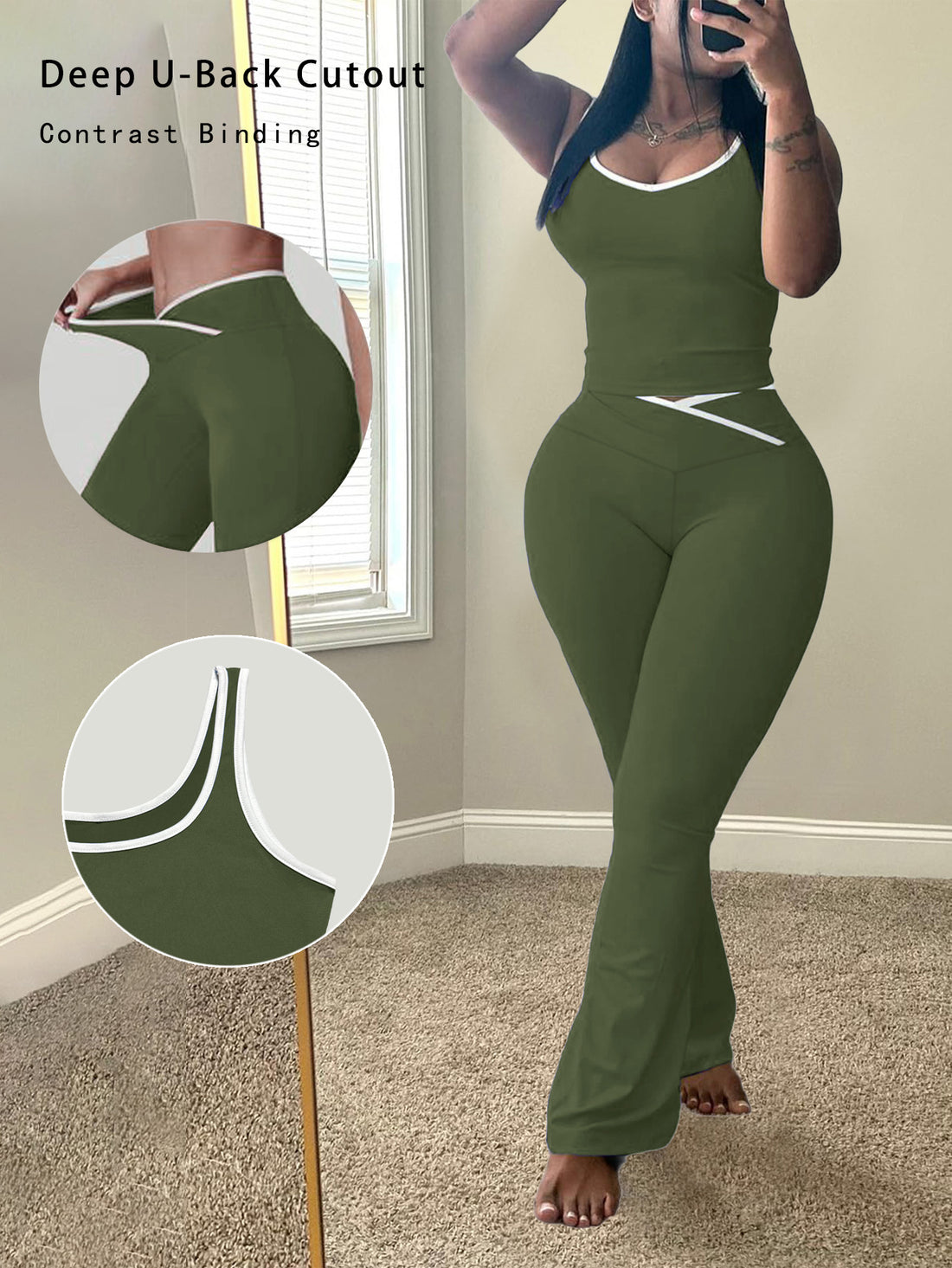 Elegant Women’s Crew‑Neck Vest & Pants Set – Soft, Stylish, Versatile