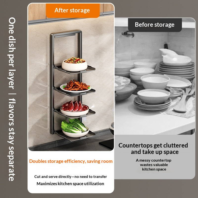 Foldable Kitchen Prep Rack – Magnetic Spice Organizer
