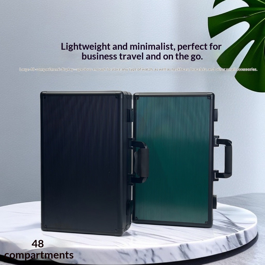 Aluminum Alloy Watch & Jewelry Storage Box – Portable Folding Travel Lunch Box