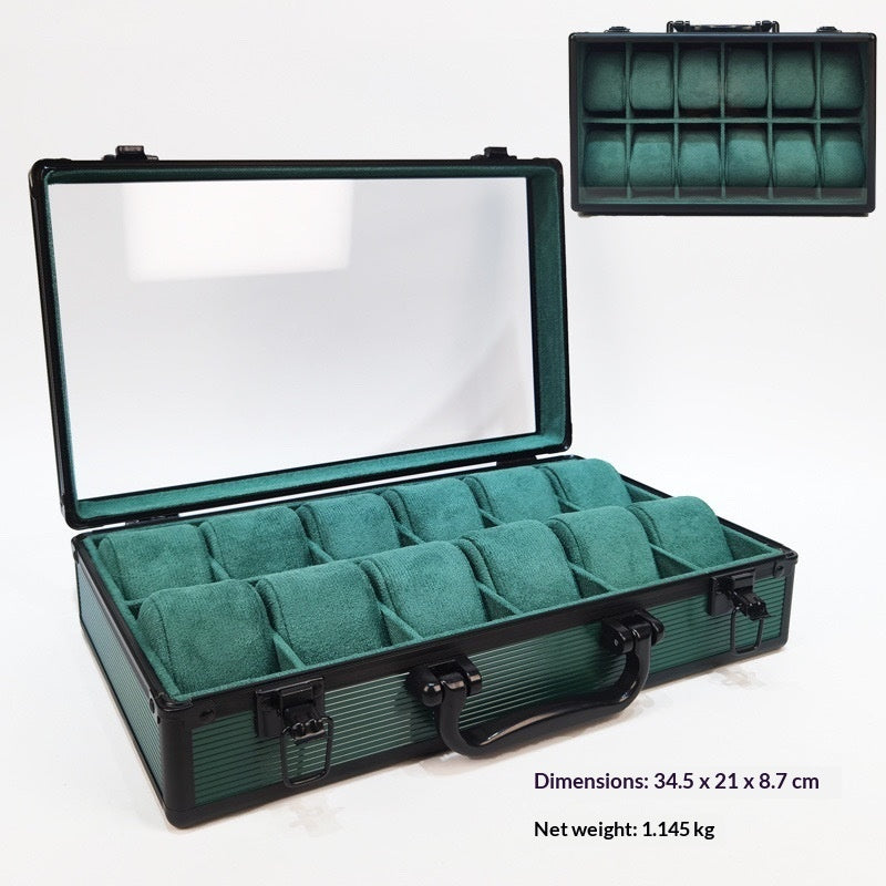 Aluminum Alloy Watch & Jewelry Storage Box – Portable Folding Travel Lunch Box