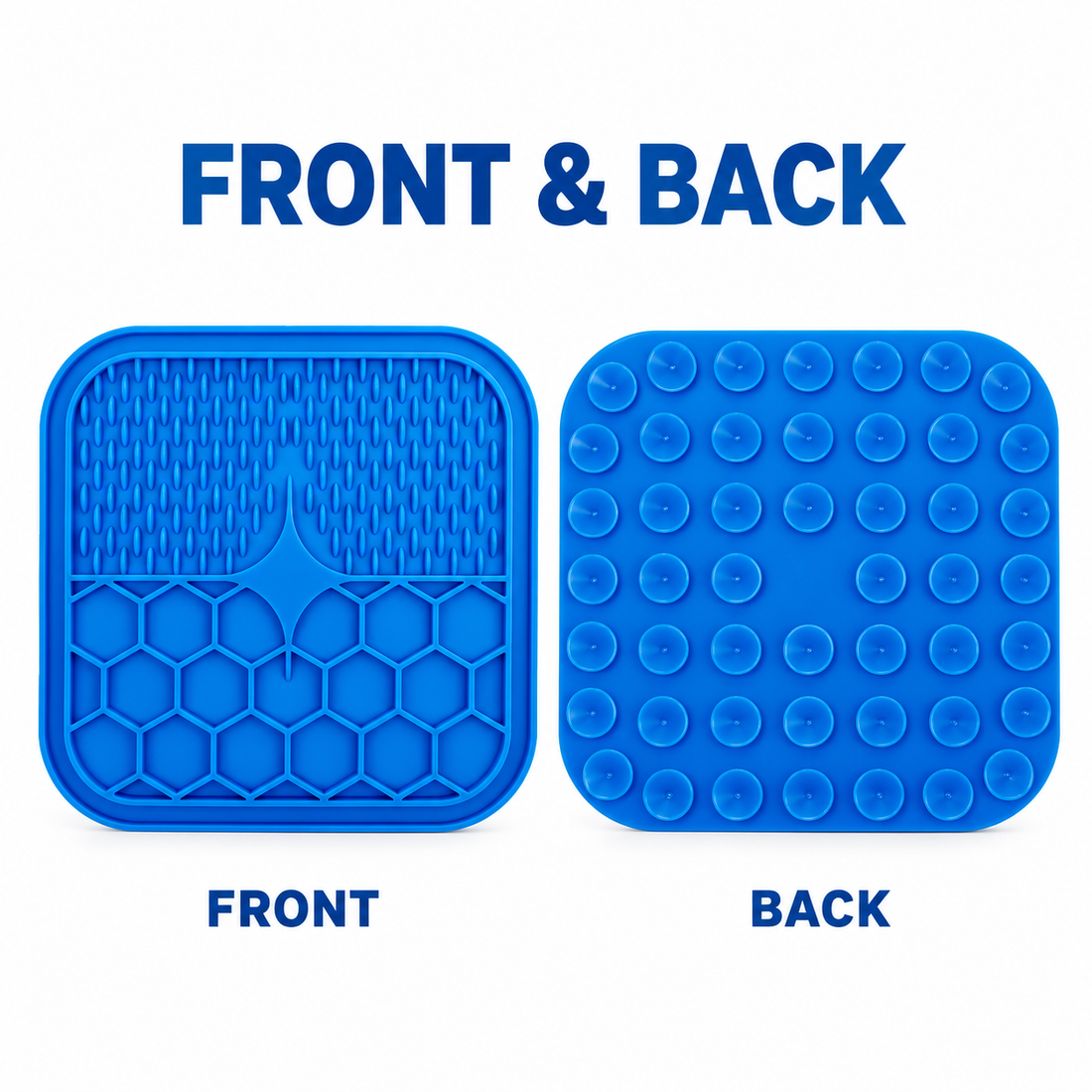 Dual Texture Pet Lick Mat For Dogs And Cats, Square Feeding Pad With S