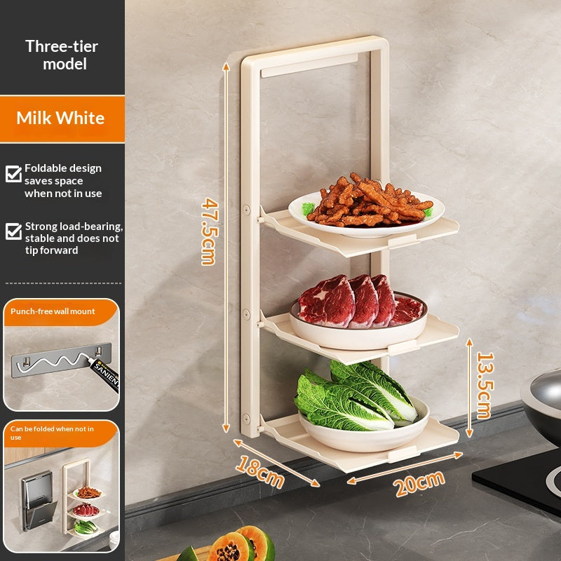 Foldable Kitchen Prep Rack – Magnetic Spice Organizer