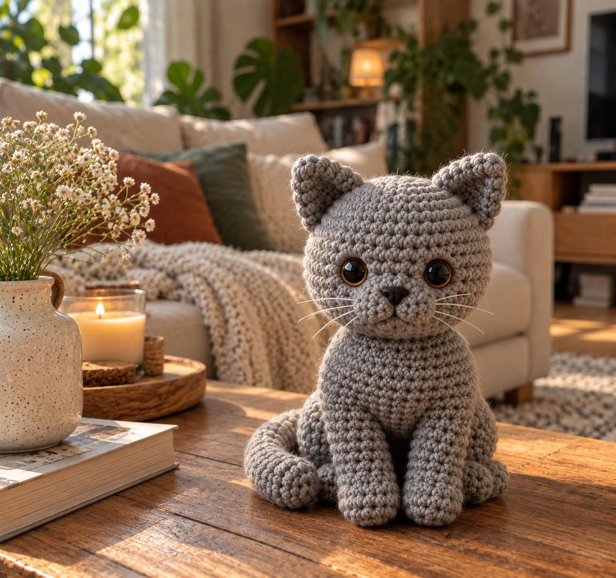 6 Sitting Cat Crochet Pattern Collection, PDF, Amigurumi Bundle, Beginner Friendly