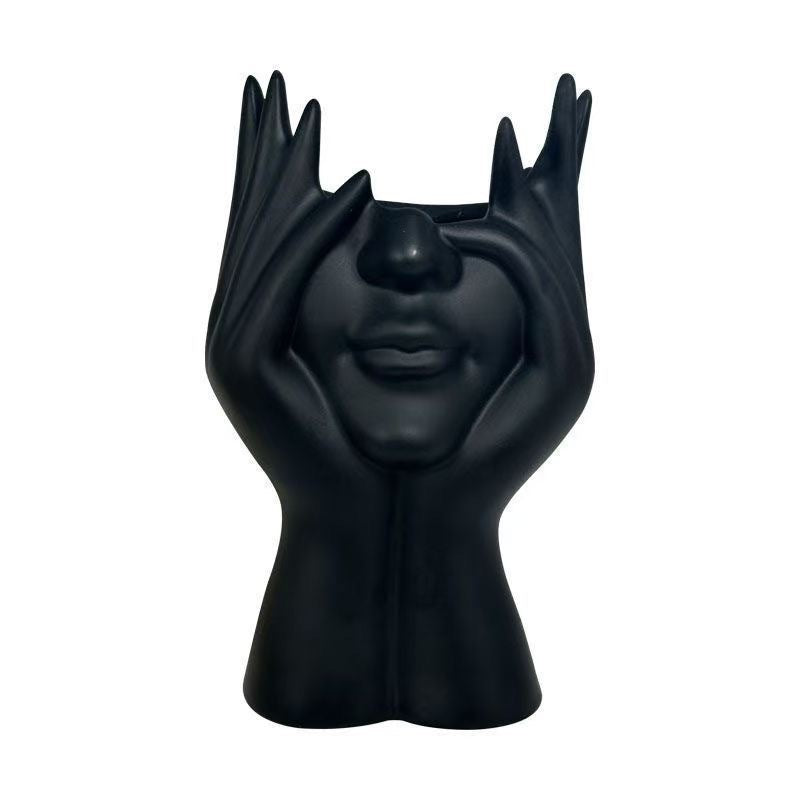 Creative Face‑Shaped Makeup Brush Holder & Portable Magnetic Phone Stand
