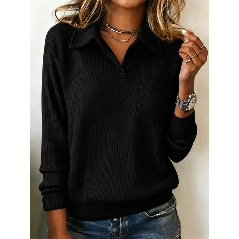 Vertical Striped Lapel Shirt – Loose Long Sleeve Casual Print