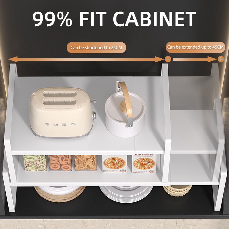 Stackable Metal Spice Rack with Adjustable Countertop Shelf