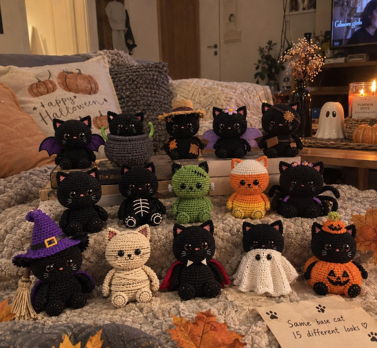 Halloween Amigurumi Cat Costume Bundle, 15 Designs in One (PDF Pattern)