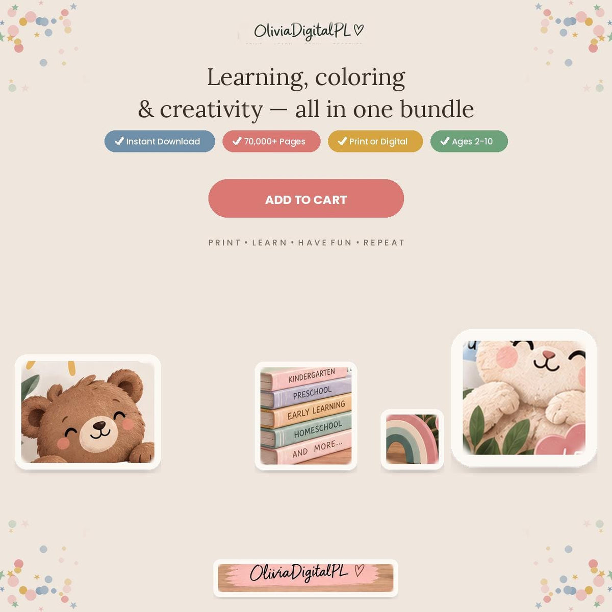 70,000+ Kids Learning Bundle, Preschool Worksheets, Homeschool Activities (Digital Download)