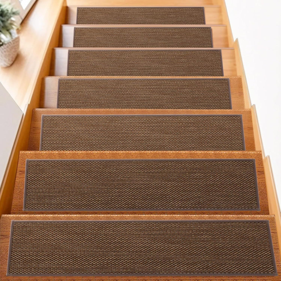 Japanese-Style Linen-Textured Non-Slip Stain-Resistant Stair Mat