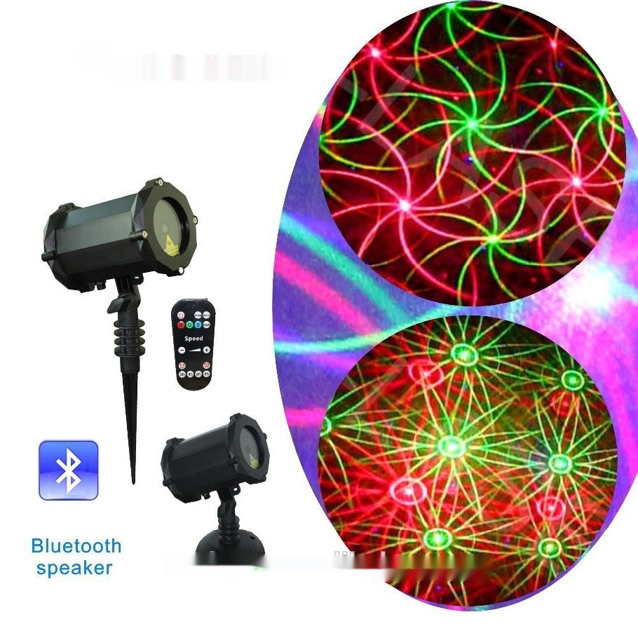 Red & Green Fiber Optic Lawn Lights - 8 Patterns, Bluetooth Voice Control