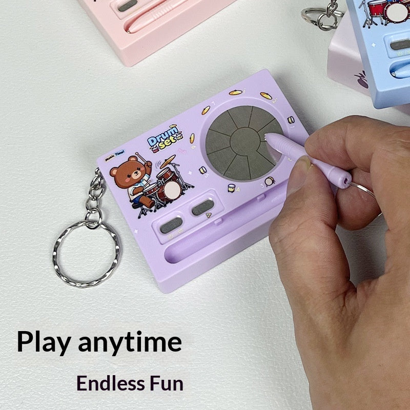 Sporty Keychain: Electronic Piano Drum Kit Pendant